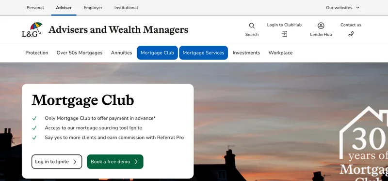 L&G Mortgage Club website homepage