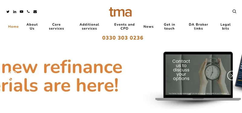 TMA Club website homepage