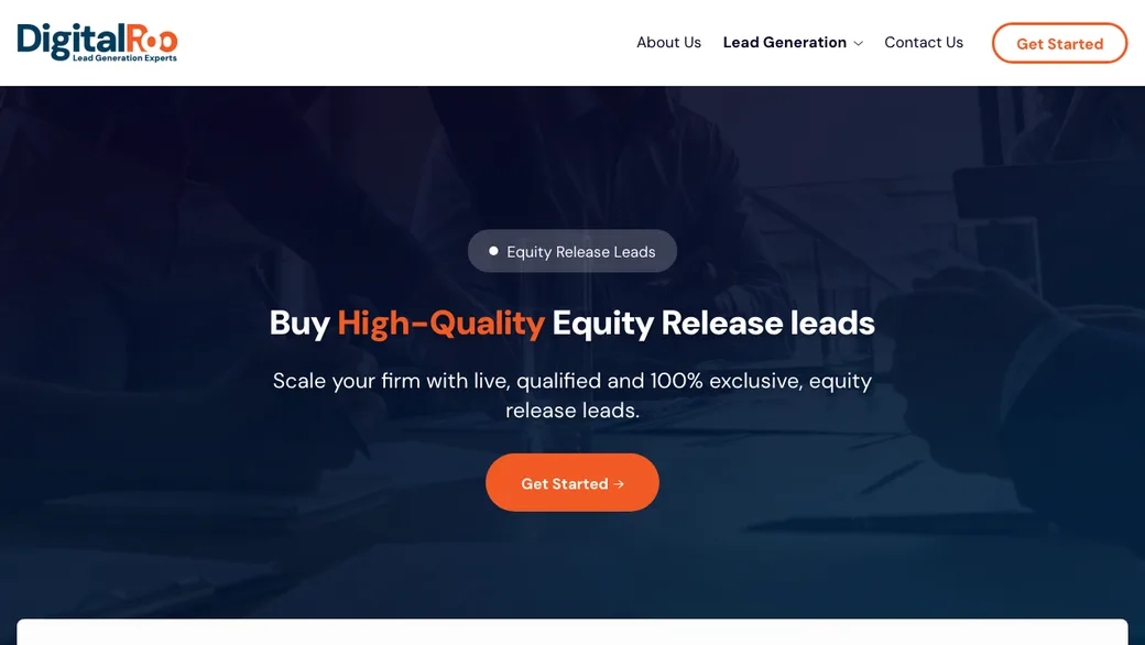Digital Roo equity release leads page
