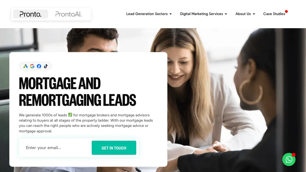 Lead Pronto mortgage leads website