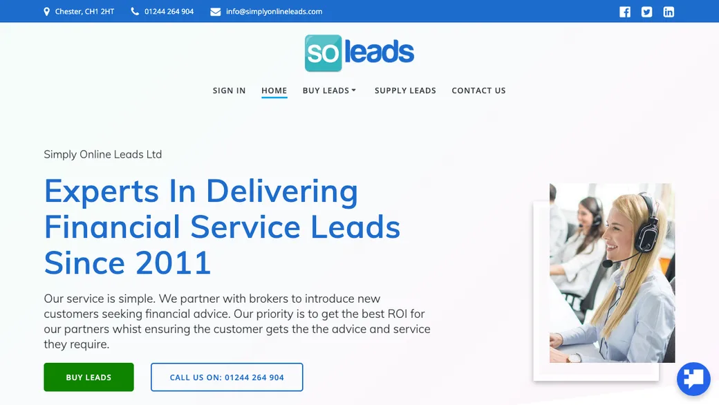 Simply Online Leads website