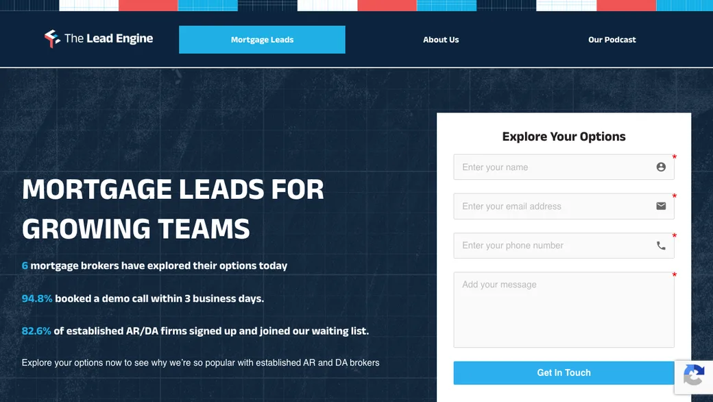 The Lead Engine website