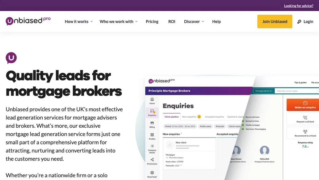 Unbiased mortgage leads website